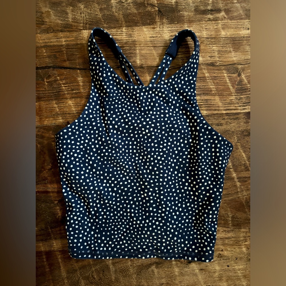 Navy Polka Dot athletic  Top